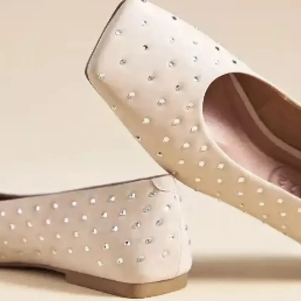 Anthropologie Vicenza Crystal Embellished Ballet Flats Sz. 8 NWOB - Picture 3 of 14